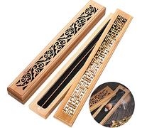 2 Pièces Boîte Porte-Encens, Boîte d'Encens à Brûler, en Bois, Boîte Porte-Encens Vintage, Exquis Boîte Bâtons d'Encens Bois, pour Méditation, Yoga, l'Aromathérapie (2 Styles)