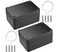 2 Pièces Boîtes de Jonction Etanche, Boite de Derivation, Boîtier de Projet Etanche Electrique Exterieur, Boîte de Connexion de Câbe Plastique pour Bricolage Électronique - 100 x 68 x 50 mm/Noir