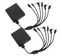 2 Pièces Boîtier de Batterie de Remplacement, 6 Connecteurs | Plastique et Métal Noir, Alimentation de Secours Portable, Installation Facile, pour Verrou Électronique