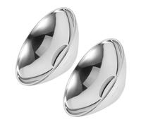 2 Pièces Bol à Soupe en Métal Inox 201 à Large Ouverture, Solide | Usage Polyvalent, Capacité Modérée, Finition Argentée, Tableware pour Restaurants et Maison