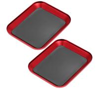 2 Pièces Bol Magnétique de Rangement en Alliage D'aluminium Rouge | Tri Rapide des Petites Pièces Métalliques et Rondelles, Protège le Plan de Travail, Usage Électronique Mécanique