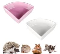 2 Pièces Bol Triangle en Céramique pour Hamster, Bol De Nourriture Hérisson, Écuelle Triangle pour Hamster, Écuelle à Hamster en Céramique, Bols Adaptés Aux Lapins, Cobayes, Hamsters, Hérissons