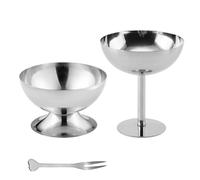 2 Pièces Bols à Dessert Réutilisables en Acier Inoxydable, Coupes à Dessert en Acier Inoxydable, Snacks Bonbons Bol à Crème Glacée, pour Crème Glacée, Sundae, Cocktail, Dessert, Salade, Pudding