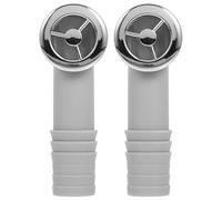 2 Pièces Bonde de Lavabo, Siphon de Plastique Blanc, Lot 2 | Bague Trop Plein Lavabo, Tuyau à Angle Droit, Adaptateur pour Urinoir de Toilette, Buse de Massage Bain
