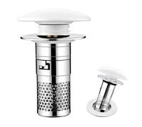 2 Pièces Bonde Lavabo avec Filtre, Universel Pop Up de Baignoire Flitre de Vidange Anti-Bloqué 33-40mm Bouchon de Lavabo Salle Attrape Cheveux Anti-Odeur et Anti-Corrosion pour Baignoire Cuisine Bain