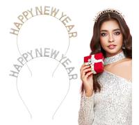 2 Pièces bonne année bandeau bandeaux de noël 2022 des balles de réveillon strass tutu mascarade hair charms menagere fiesta festif élégant alliage FRCOLOR
