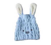 2 pièces bonnet de douche Spa Bowknot respirabilité microfibre cheveux Turban séchage rapide serviette chapeaux for femmes sauna accessoires de salle de bain(Blue)