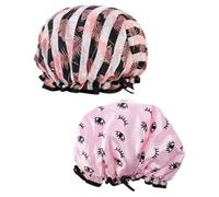 2 Pièces Bonnet de Imperméable en Pvc, Double Nœud, Élastique | Retient L’humidité Naturelle, Réduit les Frisottis, pour Cheveux Moyens Bouclés, Voyages et Garçon et Filles