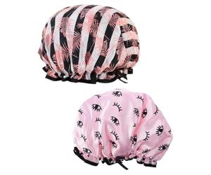 2 Pièces Bonnet de Imperméable en Pvc, Double Nœud, Élastique | Retient L’humidité Naturelle, Réduit les Frisottis, pour Cheveux Moyens Bouclés, Voyages et Garçon et Filles