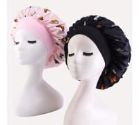2 pièces Bonnet de soie multicolore extensible à large bordure pour cheveux de femme, bonnet en satin Taille UniqueFruits & légumesÉtoffe