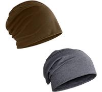 2 Pièces Bonnet Souple Unisexe, Bonnet Souple en Coton, Bonnet Léger Hip-Hop, Chapeau Souple Fin et Flexible, Bonnet Chaud en Jersey de Coton, pour Un Usage Quotidien ou Un Voyage(2 Couleurs)