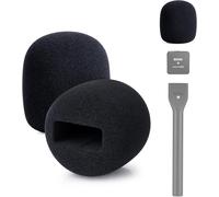 2 Pièces Bonnette Micro Anti Pop Rode Wireless GO II/Pro sans Fil-Wireless GO Mousse Micro pour Rode Interview GO Adaptateur Portable,Interview GO Filtre anti-pop Anti Vent en Mousse par