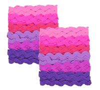 2 Pièces Bordure Brodée Ondulée en Polyester pour Couture | Couleur Vive, Surface Lisse, Style Simple et Élégant, Adaptée au Linge Jouets