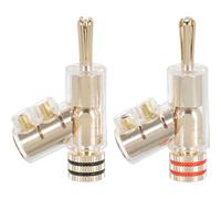 2 Pièces Borne D’amplificateur en Cuivre, Connecteur Audio Rapide | Surface Plaquée Or, Installation sans Outil, Limite L’inversion du Câblage, pour Systèmes Audio Voiture et Théâtre