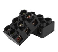 2 Pièces Bornier à Vis Double Rangée 500v 60a 3 Positions Noir | Barrière Électrique, Plastique PP Préisolé, pour Câbles et Panneaux de Commande, Usage Industriel