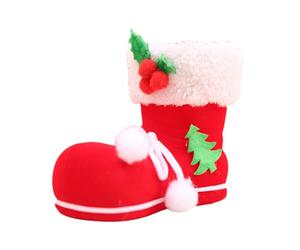 2 Pièces Bottes de Noël Décoratives Flocage Plastique | Petit et Moyen Format, Présentation Festive, pour Petits Jouets, Douceurs, Décor Maison