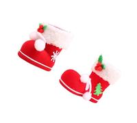 2 Pièces Bottes Décoratives de Noël en Plastique, Tailles S et M | Usage Magasin et Fête, Réutilisables, Finition Non Décolorante, Décoration Festive pour Période de Noël