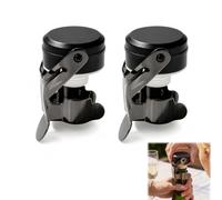 2 Pièces Bouchon Champagne,Bouchon Bouteille Vin en Acier Inoxydable,Réutilisables,Étanches et avec Anneau Silicone,Compatibles Champagne,Cava,Prosecco,Vin Rouge et Blanc,Gardent la Fraîcheur