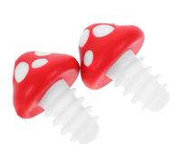 2 Pièces Bouchon de Vin Champignon en Silicone Rouge | Joint Hermétique, Conservation du Vin, Usage Facile, à Emporter, Bars et Fêtes, Forme Élégante