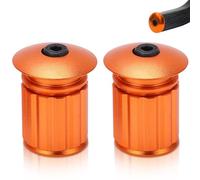 2 Pièces Bouchon Guidon Velo, 23,5 X 29 Mm/0,9 X 1,1 Pouces Embout De Poignée De Guidon De Vélo Bouchon De Verrouillage Réglable Extensible En Alliage D'aluminium Pour Vélo De Route VTT (Orange)