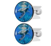 2 Pièces Bouchon Lavabo Universel, 40mm, Bonde de Lavabo Bouchon de Vidange, Bouchon de Lavabo Réglable, Bouchon d'évier Universel, pour Les lavabos de Salle de Bains - Blanc Tortue de mer