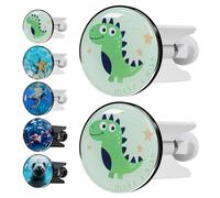 2 Pièces Bouchon Lavabo Universel, Bonde de Lavabo Bouchon de Vidange, Bouchon de Lavabo Réglable, Bouchon d'évier Universel, pour Les lavabos de Salle de Bains - Blanc, Dinosaure, 40mm