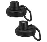 2 Pièces Bouchon Verseur PP à Large Ouverture pour Bouteille Isotherme | Deux Joints en Silicone Intégrés, Poignée Annulaire Aléatoire, Anti-fuite, pour Randonnée, Exercice et Gourdes à Col Large