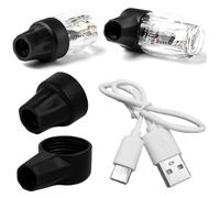 2 PIÈCES Bouchons de Valve de Pneu à LED Rechargeables avec Capteur Vibration, Feux Roue Clignotants Type C Étanches pour la Décoration Voiture, Vélo et
