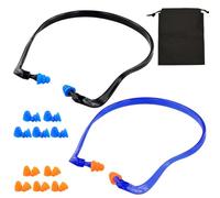 2 Pièces Bouchons D'Oreilles Montés Sur La Tête Et 10 Paires De Bouchons d'Oreilles Anti bruit De Remplacement 1 Oxford Sac De Rangement Bouchons D'Oreilles En Silicone Étanches pour Dormir