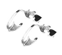 2 Pièces Boucle D'oreille Enveloppante Aile en Alliage | Argenté, Style Gothic Punk Classique, pour Robe Noire et Gothique