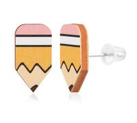 2 Pièces Boucles d'Oreilles à Tige pour Enseignant, 1,5 x 0,8 cm Boucles d'Oreilles à Tige en Forme de Crayon Drôles Boucles d'Oreilles d'Appréciation Cadeaux de Remerciement pour l'École