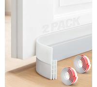 2 Pièces Boudin de Porte Isolant en TPE Souple, Bas de Porte Anti Courant D'air, Dessous de Porte Autocollant, pour Bloquer le Bruit et la Poussière (100 x 5 cm, Blanc)