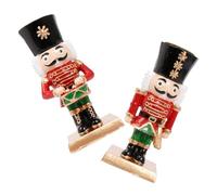 2 Pièces Bougeoir Casse-Noisette de Noël, Style Européen Rustique | Décoration de Table Festive, Limite les Coulures de Cire, Entretien Facile, pour Repas Familiaux et Célébrations