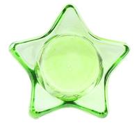 2 Pièces Bougeoir en Verre Vert Étoile Pentagramme, Support