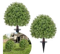 2 Pièces Boule de Buis Artificiel 60 cm Extérieur Plantes Artificielles
