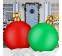 2 Pièces Boule de Noël Gonflable, 60 CM Boule de Noel Gonflable Geante, Boules Gonflables Geante, Convient pour Une Utilisation Intérieure Et Extérieure, Cours, Pelouses/C