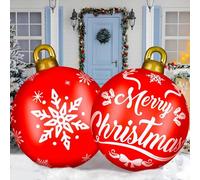 2 Pièces Boule de Noël Gonflable, 60 CM Boule de Noel Gonflable Geante, Boules Gonflables Geante, Convient pour Une Utilisation Intérieure Et Extérieure, Cours, Pelouses/B