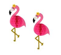 2 Pièces Boule en Nid D’Abeille Flamant Rose en Papier