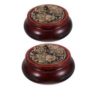2 Pièces Boules de Massage en Bois et Laiton, Outil Traditionnel | Texture Bois Naturelle, Accents en Laiton, Design Double Face, Exercices de Coordination, Contemplation