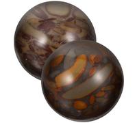2 Pièces Boules de Massage Mains 25mm en Pierre Multicolores | Format Portable, pour Doigts et Mouvements Musculaires, Usage à Domicile, Adapté aux Personnes Âgées