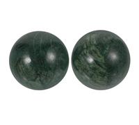 2 Pièces Boules de Massage Mains en Jade Vert, Exercice | Ronde, Légère et Texturée, Usage Doigts et Poignets, Portable, Anti-stress, pour Aînés, Maison