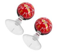 2 Pièces Boussole Automobile 38mm ABS à Ventouse | Guidage Directionnel Précis, Lecture Facile, Format Léger, Usage Voiture, Marine et Vélo, Rouge