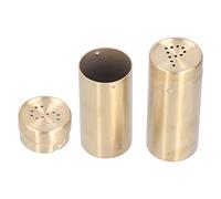2 Pièces Bouteille d'Assaisonnement, 37x37x8 7mm/1.5x1.5x3.4in Pots à Condiments en Acier Inoxydable avec Trou Design Distributeur de Rangement de Cuisine pour Sel, Sucre, Café, (Or (deux SP))