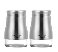 2 Pièces Bouteille D'assaisonnement avec Couvercle Inox en Verre