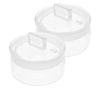 2 Pièces Bouteille de Pesée Plate en Verre, Forme Basse | Fond Plat Stable, Couvercle Dépoli et Bouchon Rodé, pour Réactifs Hygroscopiques et Stockage Court