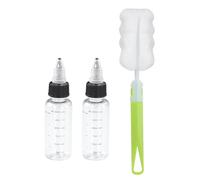 2 Pièces Bouteilles de Compression en Plastique Transparent avec Échelle et Bouteilles de Distribution Graduées Noires pour épices liquides, sauce