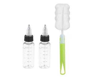 2 Pièces Bouteilles de Compression en Plastique Transparent avec Échelle et Bouteilles de Distribution Graduées Noires pour épices liquides, sauce