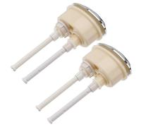2 Pièces Bouton de Chasse D'eau Ovale, Double Commande | Plastique et Métal, Montage, Blanc Lisse et Brillant, pour Réparation Wc et Gestion Immobilière