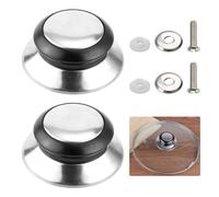 2 Pièces Bouton de Couvercle de Pot,Poignée Couvercle Casserole en Acier Inoxydable,Universel Boutons Couvercle de Rechange,Résistant à la Chaleur,Bouton Marmite Couvercle pour Ustensiles de Cuisine
