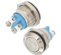 2 Pièces Bouton de Sonnette Filaire Argenté à Encastrer | Cuivre Nickelé, Base à Bornes Vissées, Usage 8v-24v, pour Entretien Maison et Hôtels Couleur Aléatoire